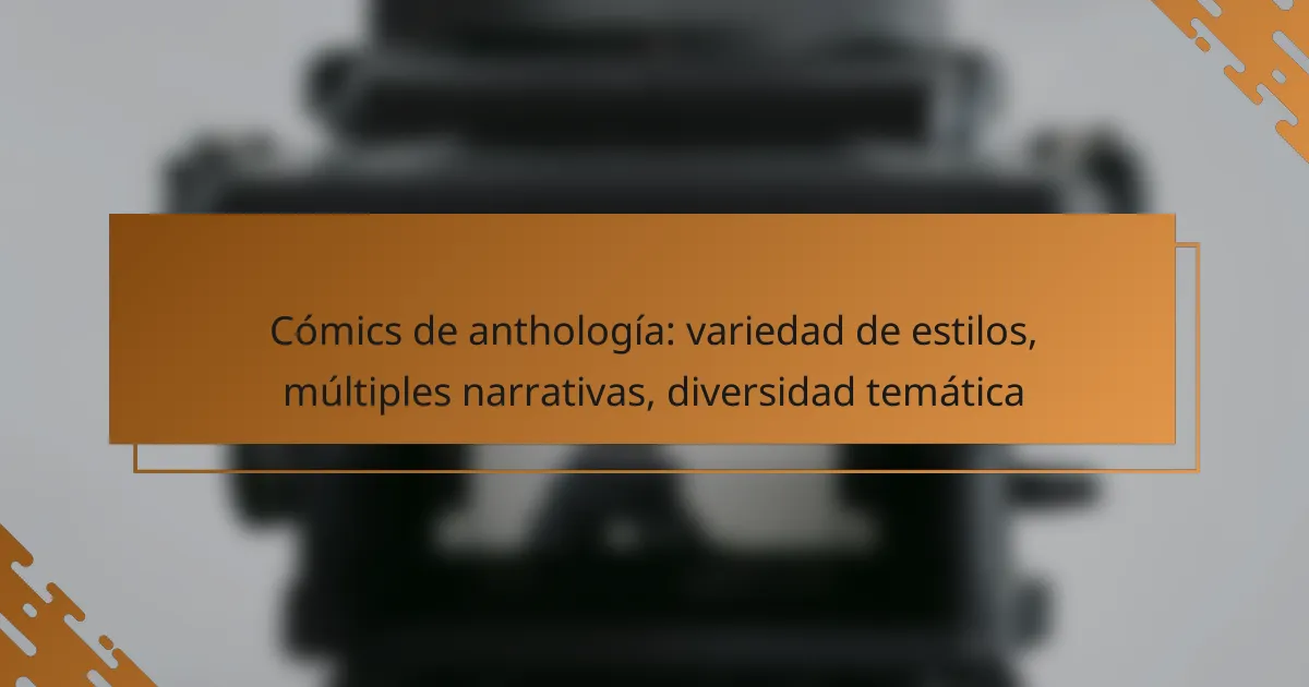 Cómics de anthología: variedad de estilos, múltiples narrativas, diversidad temática