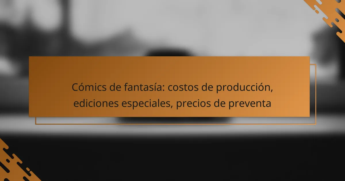 Cómics de fantasía: costos de producción, ediciones especiales, precios de preventa